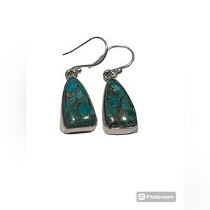 Turquoise and Silver Dangle Earrings